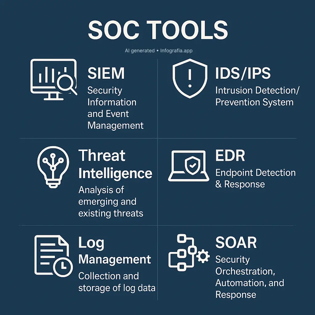 SOC Tools Cybersecurity Infographic Showcase